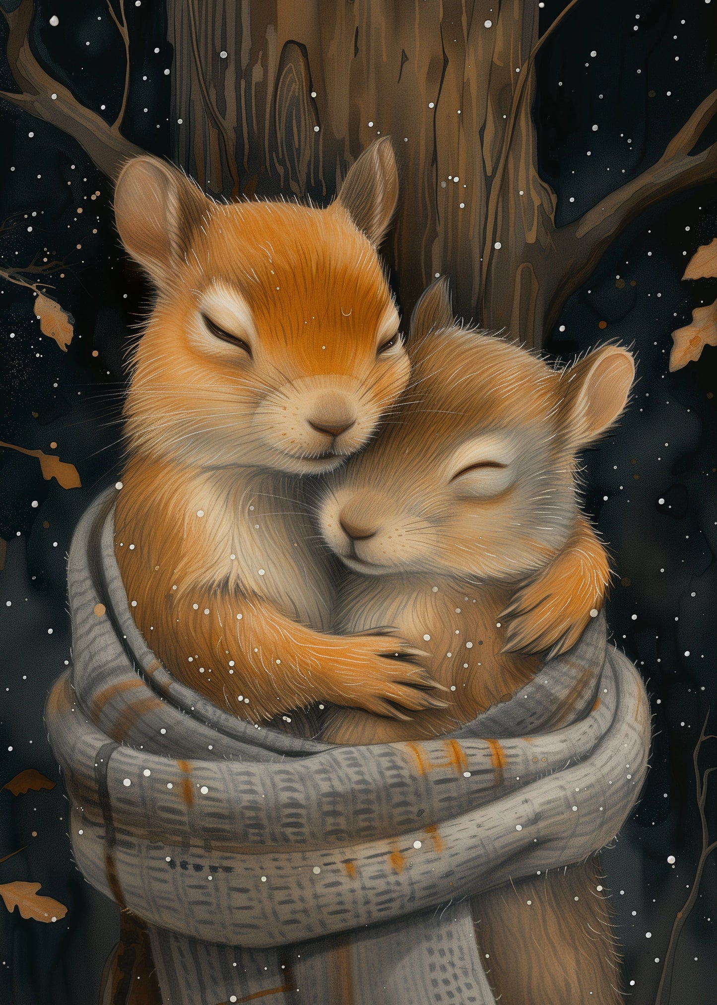 Cuddle time squirrel A6 card