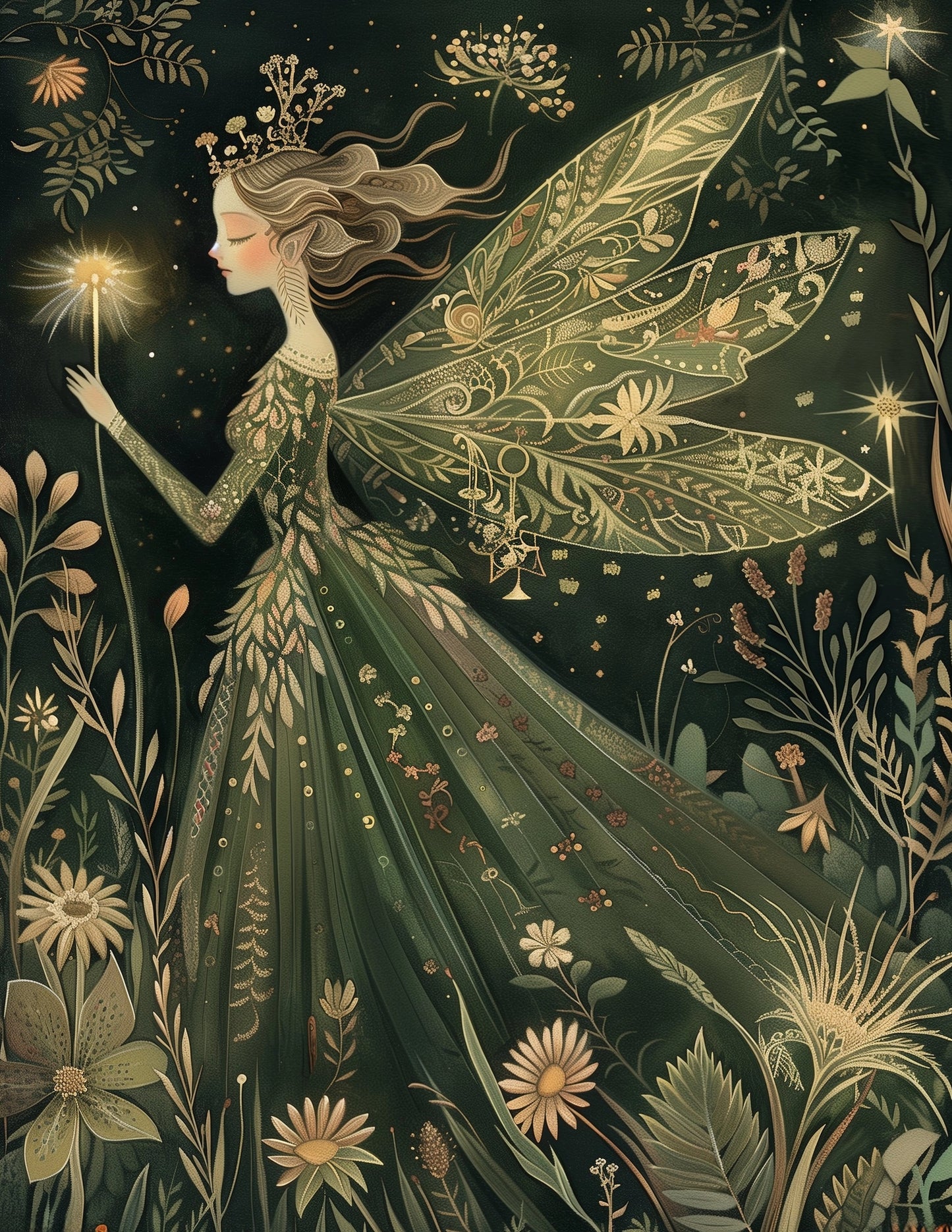 Woodland fairies Stella A6 card