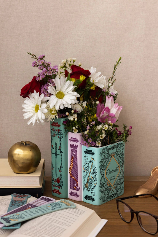 Triple book vase with Grimm's fairy tales