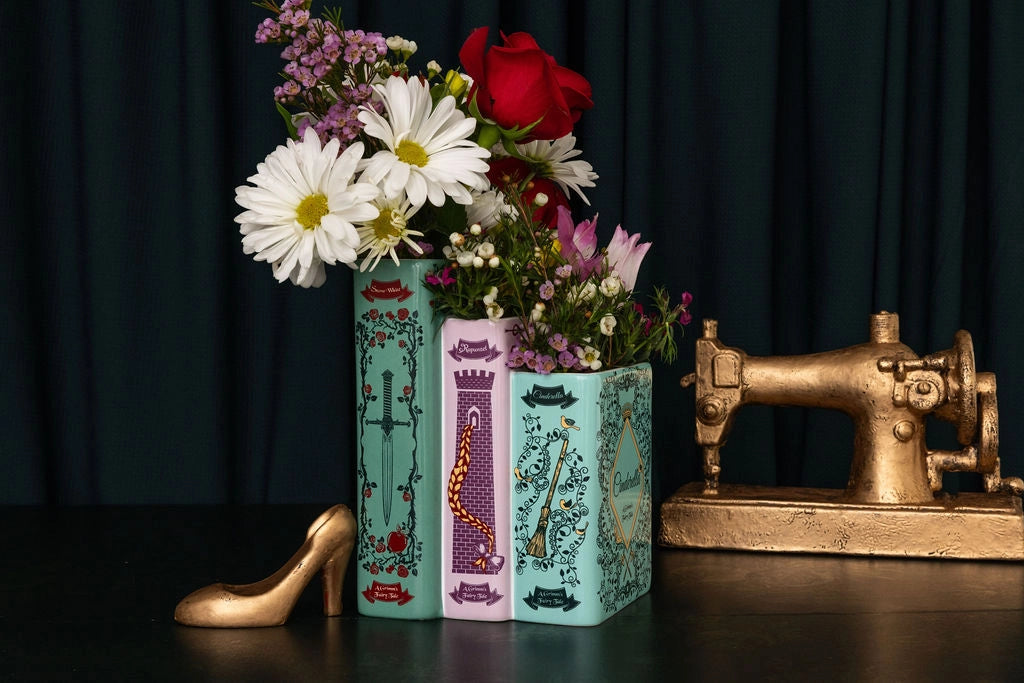 Triple book vase with Grimm's fairy tales