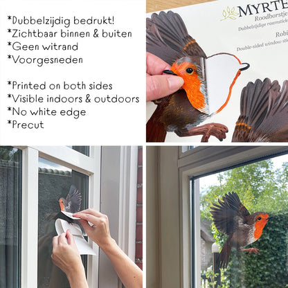 Dubbelzijdige Raamstickers kleine vogels mix