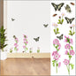 Wall sticker with wild flowers in pink