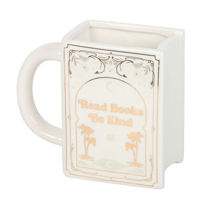 Read books and be kind book-shaped mug