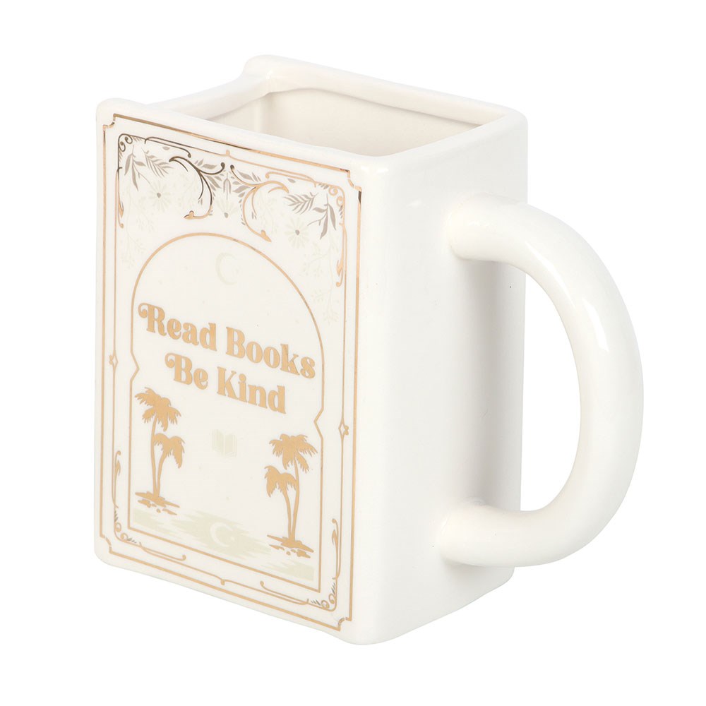 Read books and be kind book-shaped mug