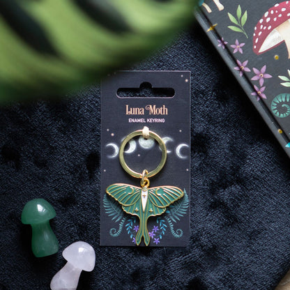 Luna moth keychain