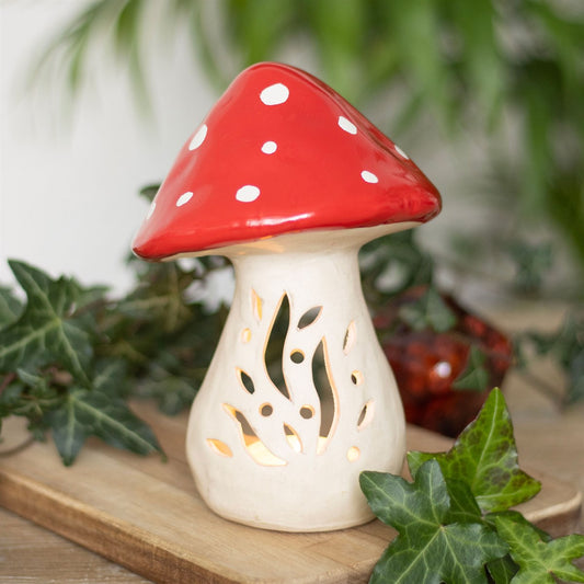 Ceramic mushroom tea light holder 