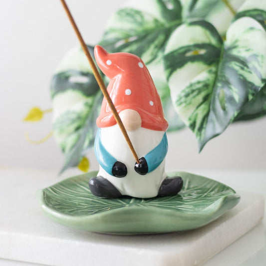 Gnome on lily incense holder