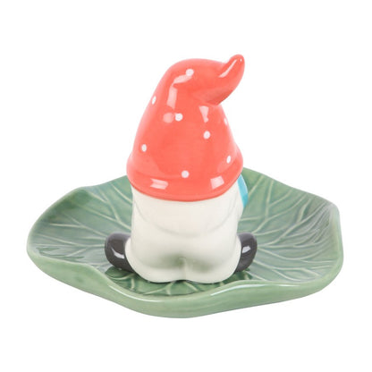 Gnome on lily incense holder