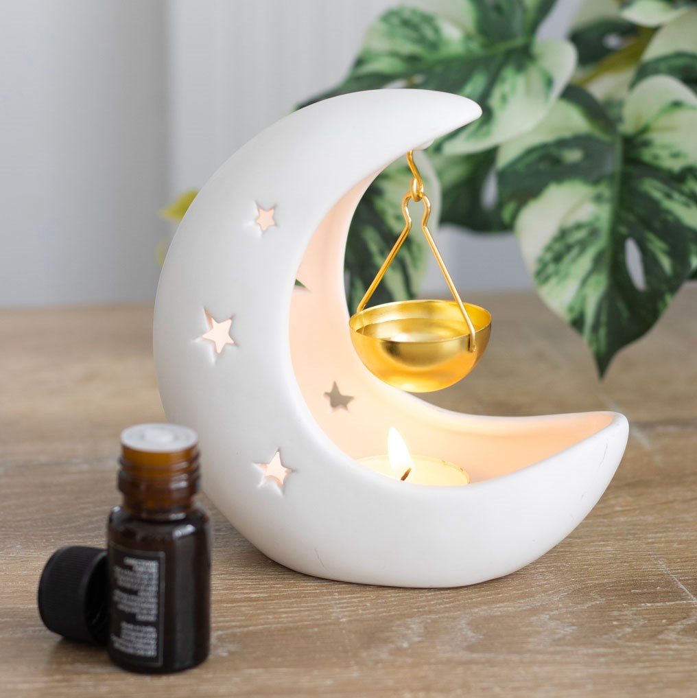 White half-moon oil burner
