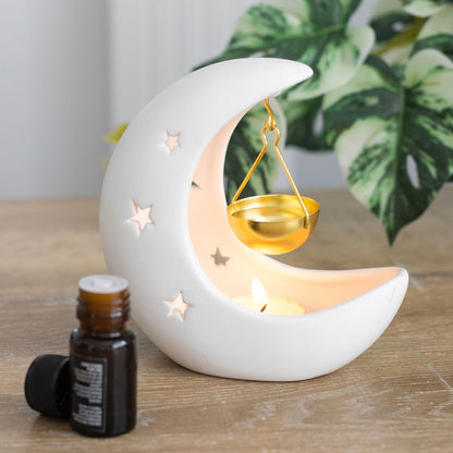 White half-moon oil burner