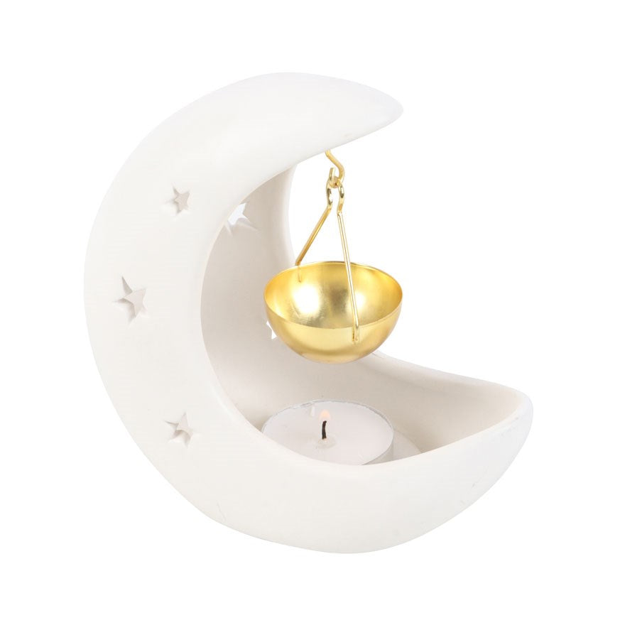 White half-moon oil burner