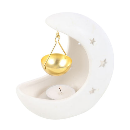 White half-moon oil burner