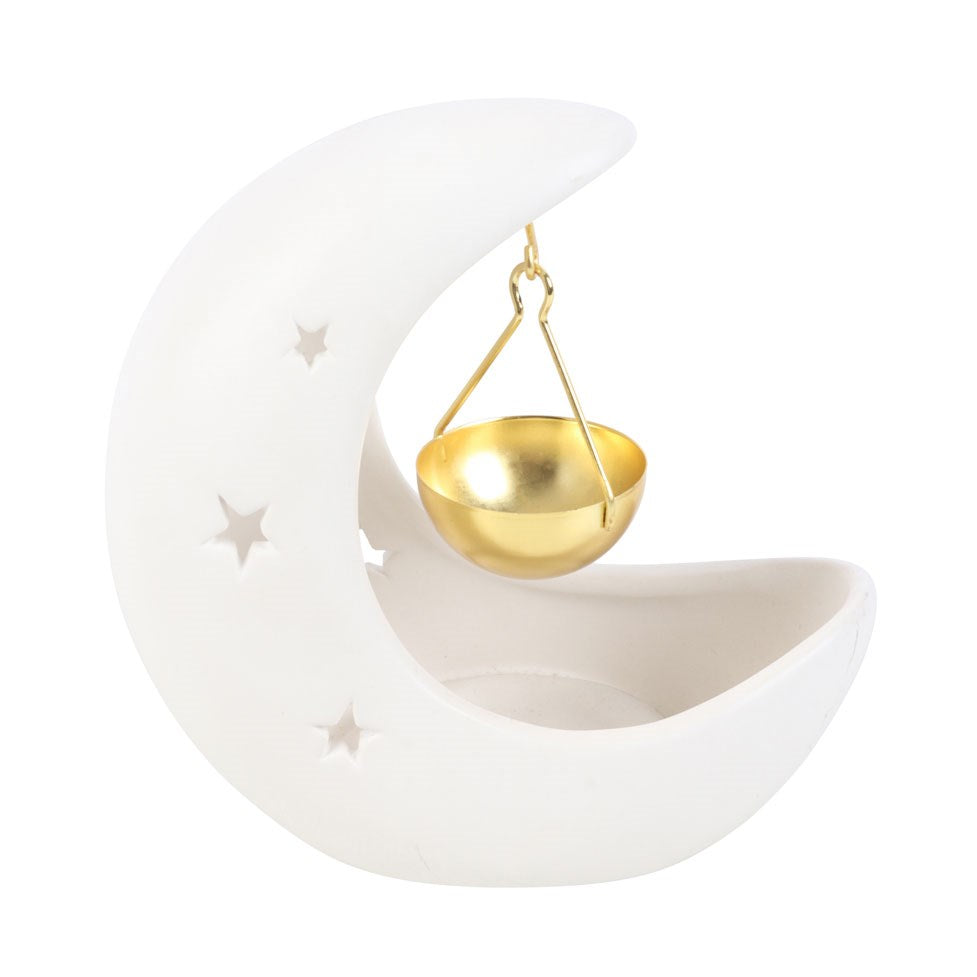 White half-moon oil burner