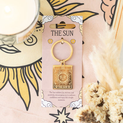 The sun vintage tarot keychain