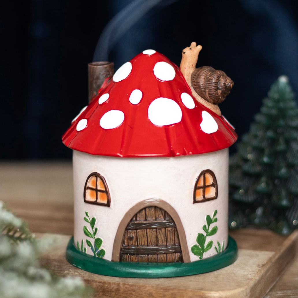 Mushroom house incense holder