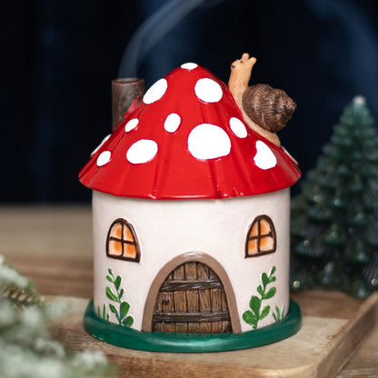 Mushroom house incense holder