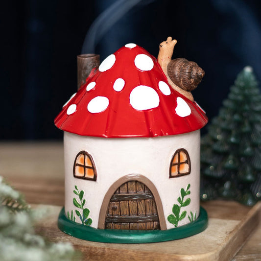 Mushroom house incense holder