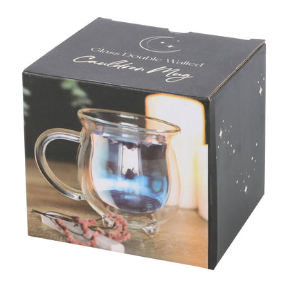 Clear double-walled glass kettle mug