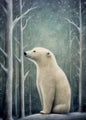 Mystical Christmas animals polar bear A6 card