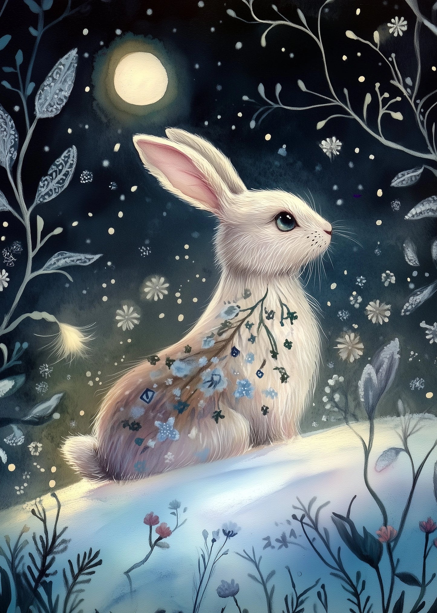 Imbolc magic rabbit A6 card