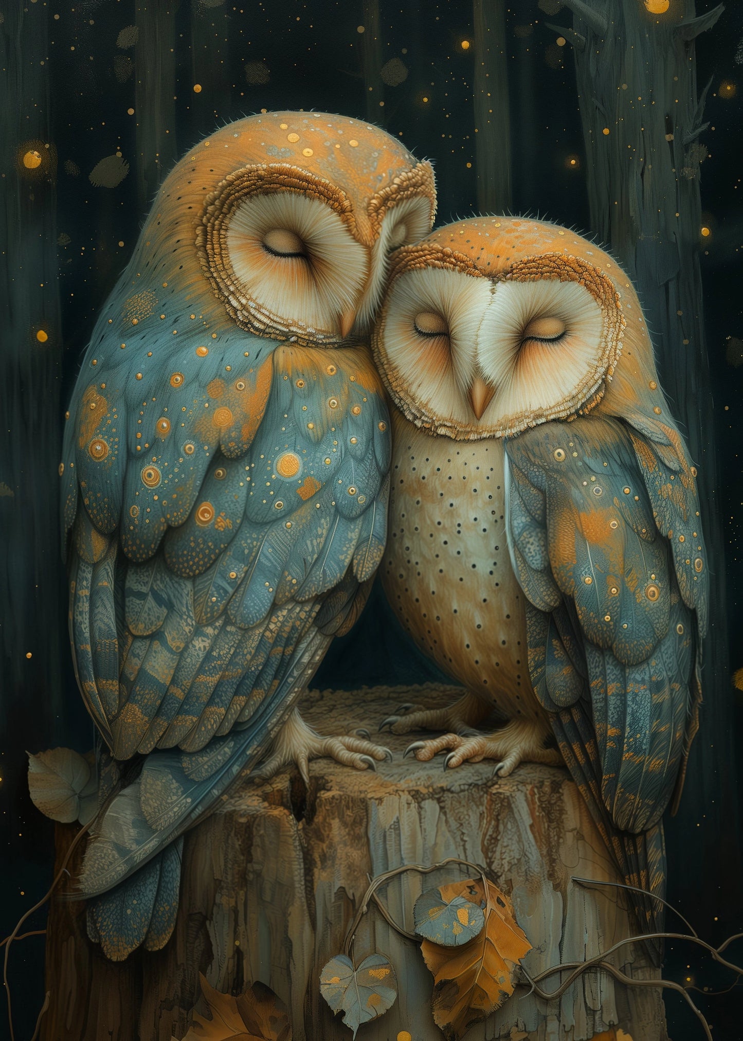 Cuddle time owl A6 card