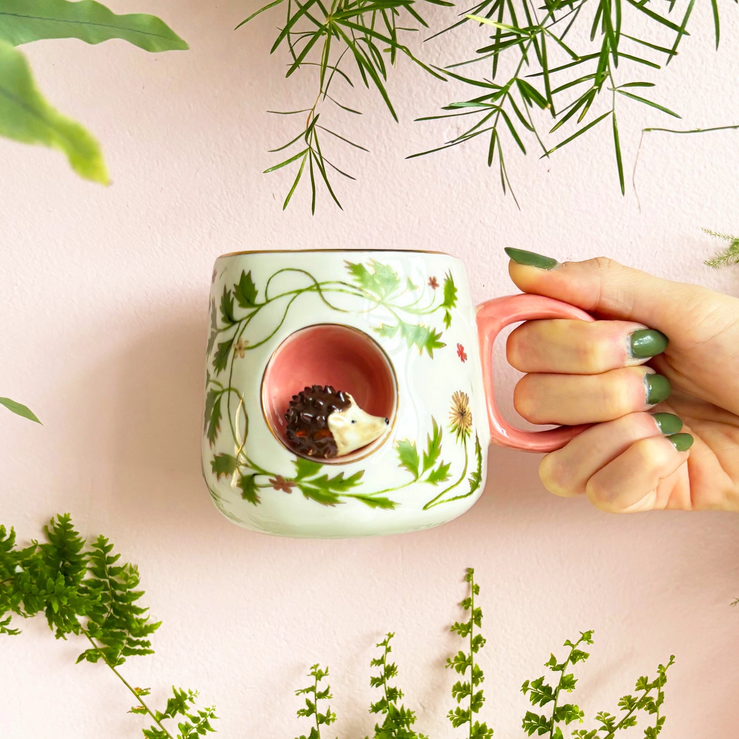 Secret garden 3D hedgehog mug