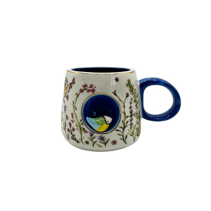 Secret garden 3D blue tit mug