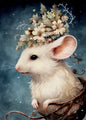 Mystical Christmas animals mouse A6 card
