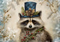 Christmas animals raccoon A6 card
