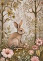 Woodland spring animals rabbit A6 card